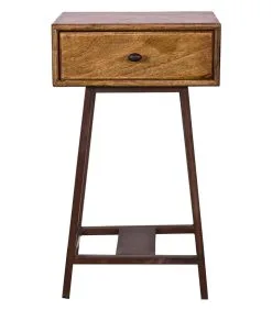 BePureHome Skybox Sidetable - Hout/Metaal - Naturel - 70x45x30