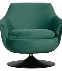 WOOOD Exclusive Exclusive Jada Draaifauteuil - Velvet - Teal - 78x79x82