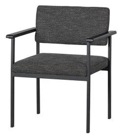 WOOOD Eetkamerstoel Gust - Polyester - Donkergrijs - Set Van 2