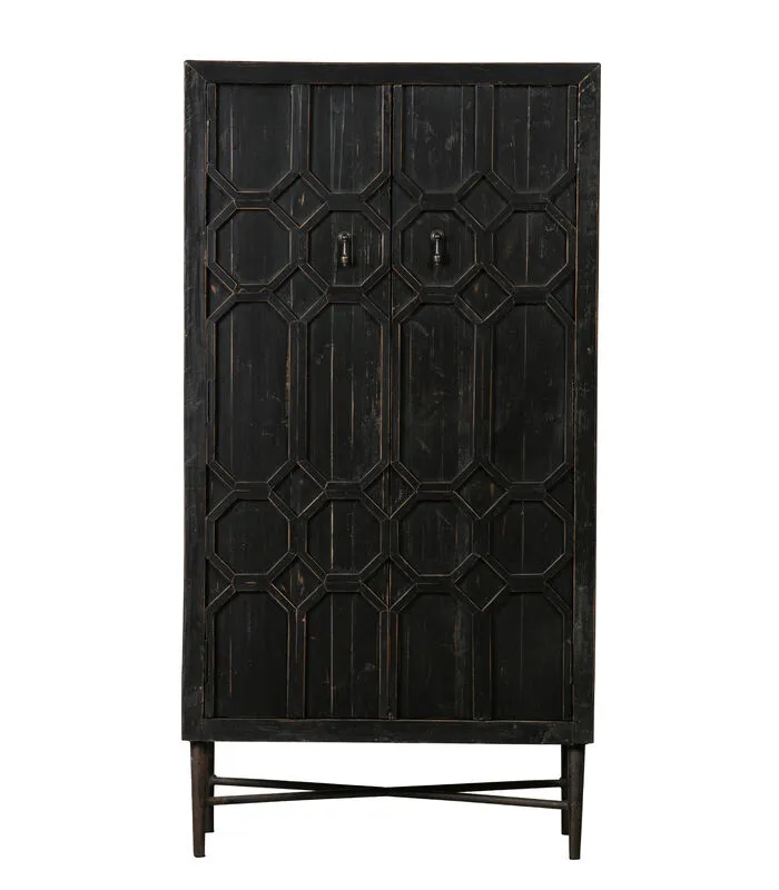 BePureHome Bequest Opbergkast - Hout - Zwart - 143x75x40