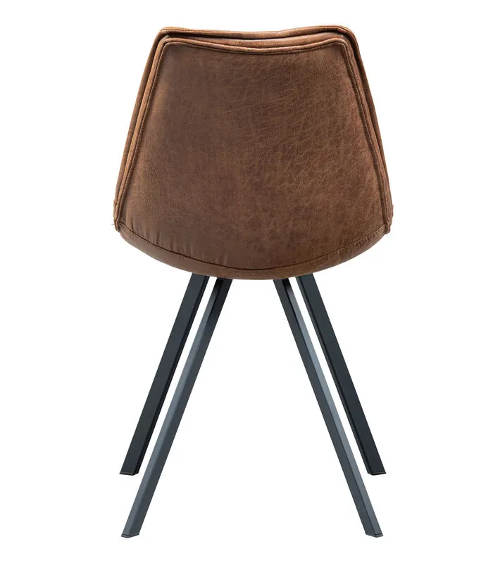 WOOOD Swen Eetkamerstoel - PU - Cognac - Set Van 2 - Image 3