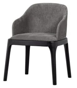 VTwonen Scroll Eetkamerstoel - Stof - Warm Grijs - 76x53x50