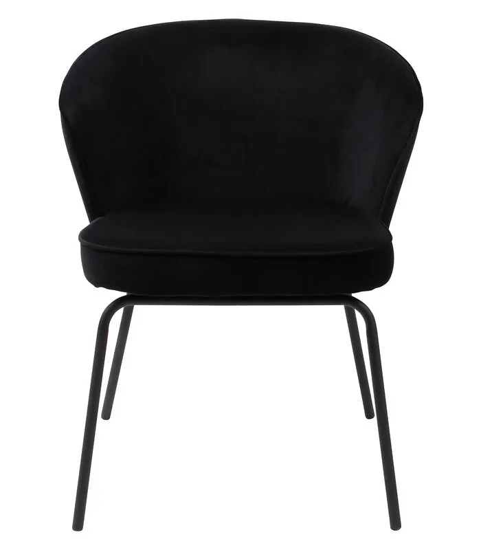 BePureHome Admit Eetkamerstoel - Fluweel - Zwart - Set Van 2 - Image 2
