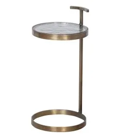 BePureHome Cool Bijzettafel - Metaal/Glas - Antique Brass - 63x31x31