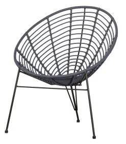 WOOOD Loungestoel Buiten Jane - PE/Metaal - Inkt - 88x72x81