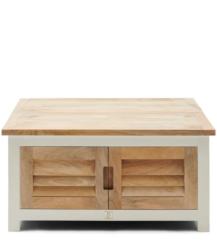 Rivièra Maison Salontafel Mangohout - Pacifica Table - 90x90 Cm - Wit