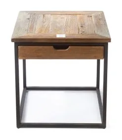 Rivièra Maison Bijzettafel Met Lade - Shelter Island End Table With Drawer - Zwart