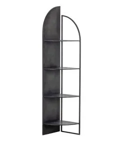 WOOOD Exclusive Kuga Hoekrek - Metaal - Zwart - 199x43x41