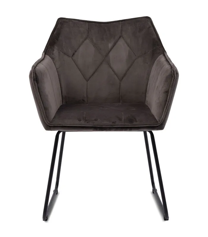 Rivièra Maison Eetstoel Morgan DAC Vel III Anthra - Polyester, IJzer - (LxBxH) 64.0x69.0x54.0 Cm