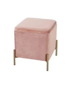 Leitmotiv Poef Snog - Roze/Goud - 45x45x47cm