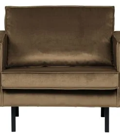 BePureHome Rodeo Fauteuil - Velvet - Taupe - 85x105x86