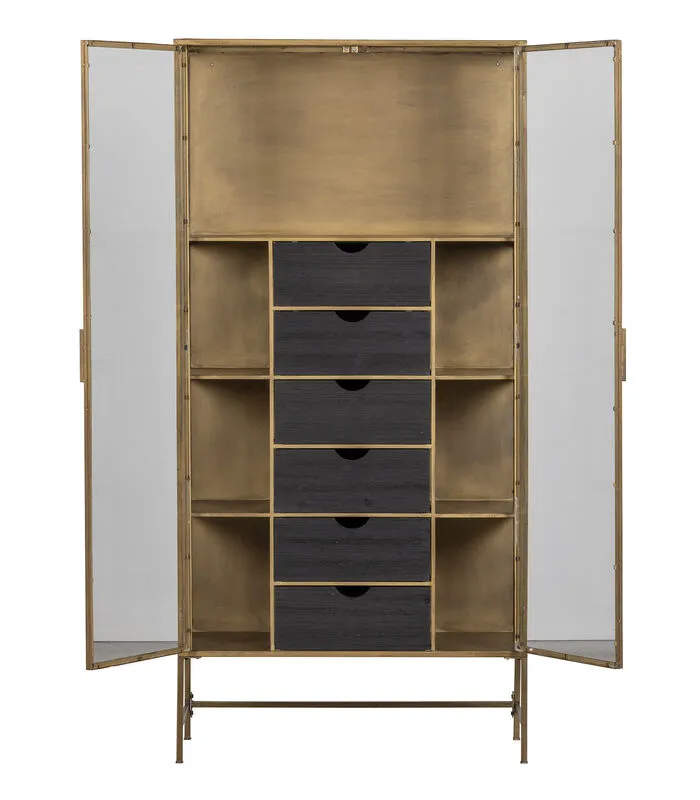 WOOOD Exclusive Exclusive Kayaz Vitrinekast - Metaal - Brass - 187x90x40 - Image 5