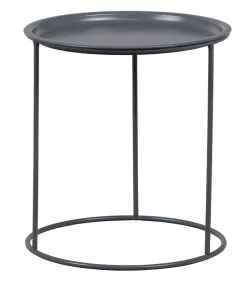 WOOOD Ivar Bijzettafel M - Metaal - Asphalt - 43x40x40