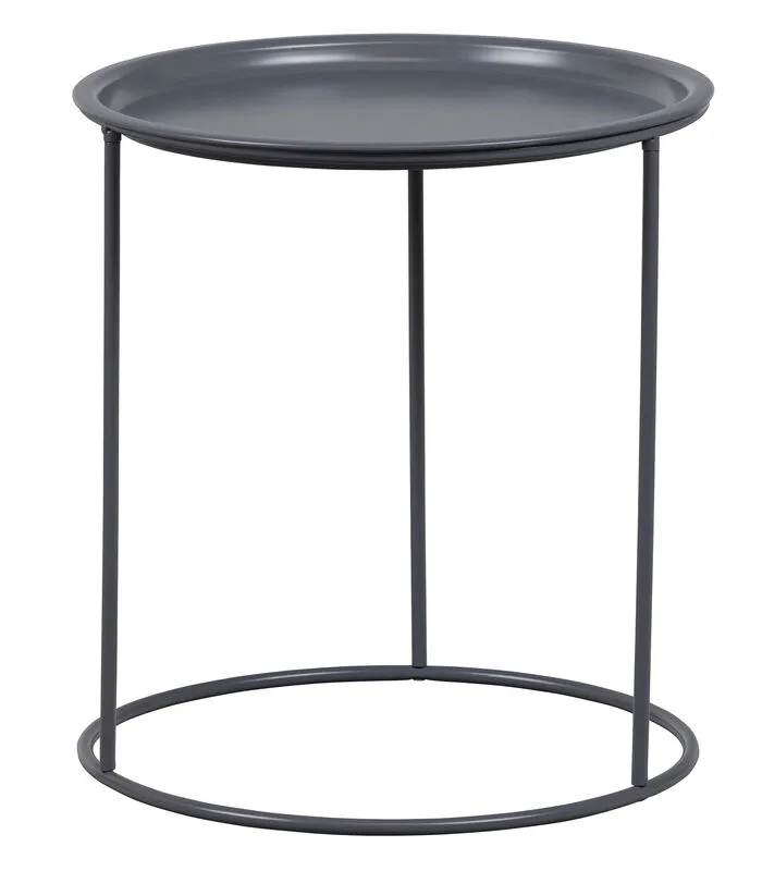 WOOOD Ivar Bijzettafel M - Metaal - Asphalt - 43x40x40