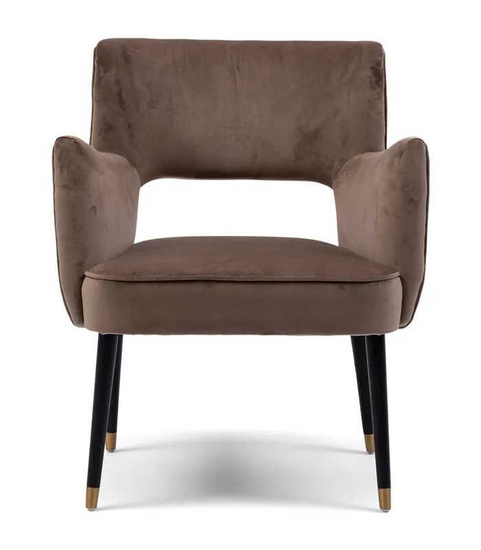 Rivièra Maison Eetstoel Laurel DAC Vel III GlMink - Polyester, Rubberhout - (LxBxH) 67.0x69.0x81.0 Cm