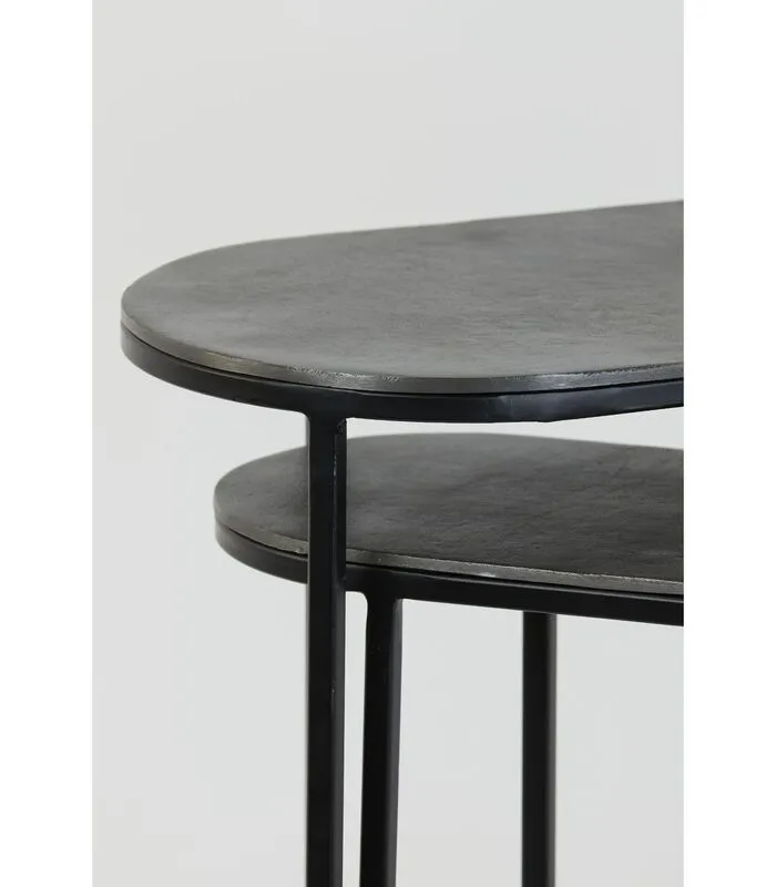 Light & Living Bijzettafel Bocov - Zwart - 53x26x53cm - Image 5