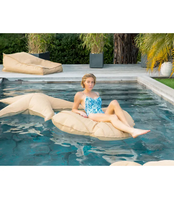 MX HOME Drijvende XL-buitenpoef Zeestervorm Raffia-effect - Image 5