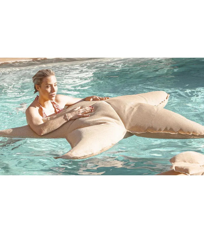 MX HOME Drijvende XL-buitenpoef Zeestervorm Raffia-effect - Image 3