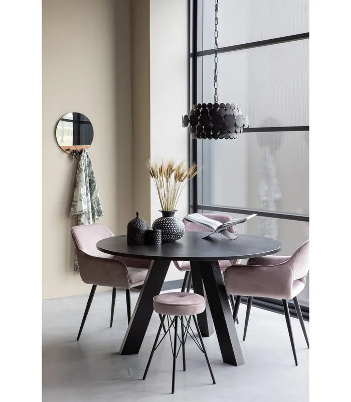 WOOOD Eettafel Rhonda - Eiken - Blacknight - 77x129x129 - Image 2