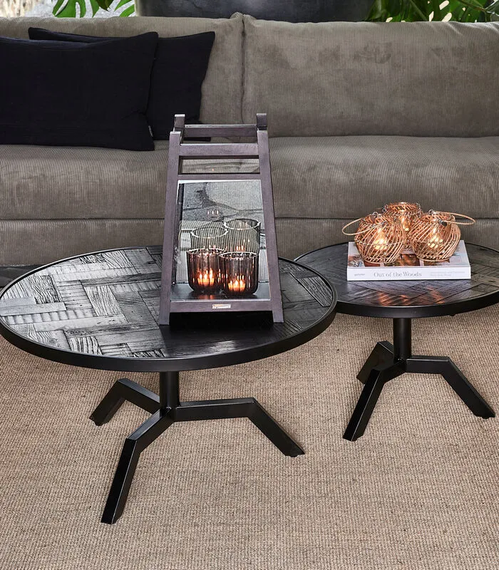 Rivièra Maison Salontafel Rond Verstelbaar 80 Cm - Kirkwood Table - Zwart - Image 2