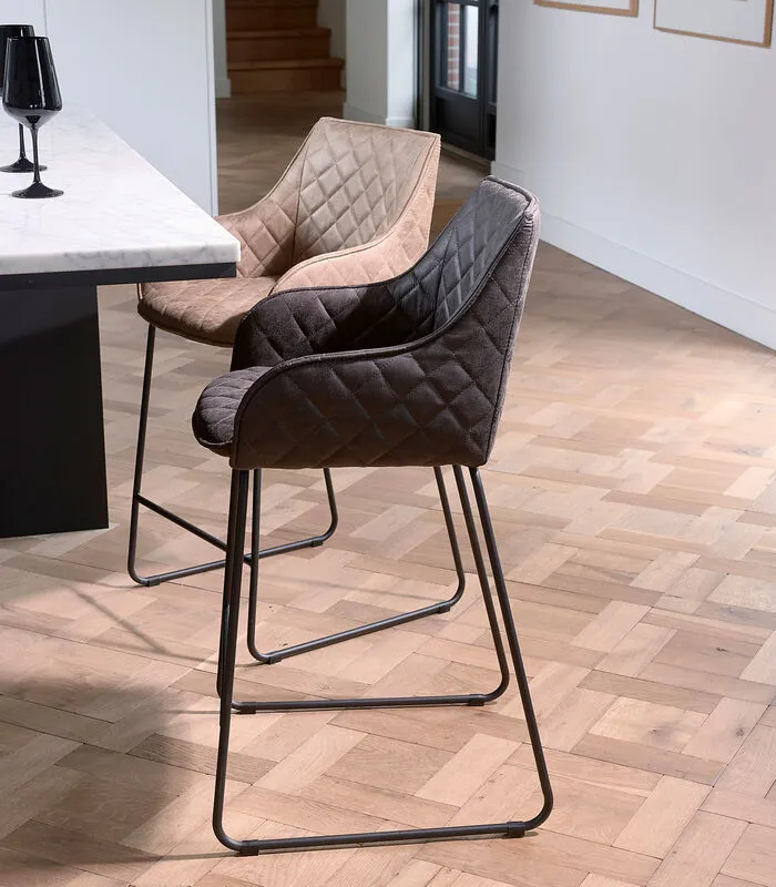 Rivièra Maison Riviera Maison Barkruk Met Rugleuning - Isco Drive Counter Stool - Bruin - Image 2