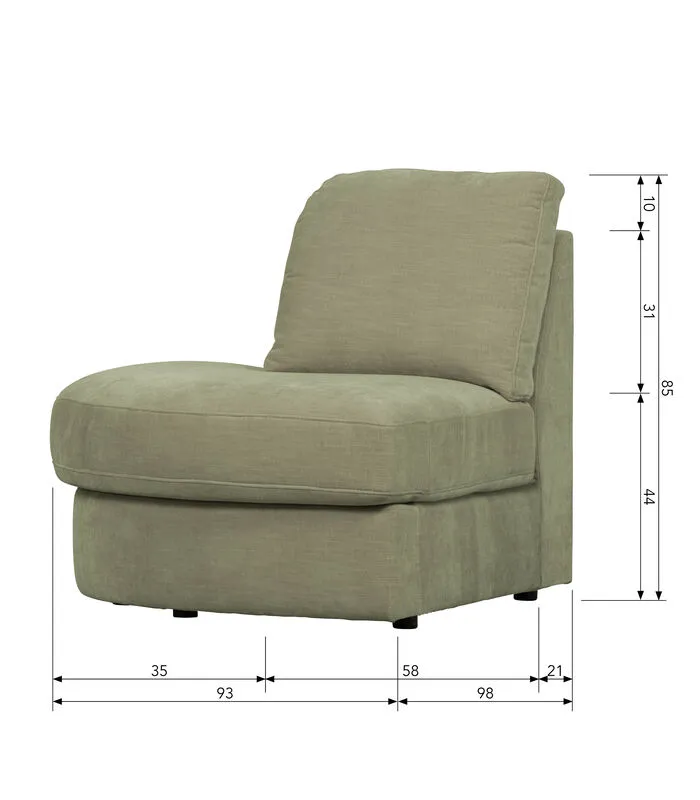 VTwonen Family 1-Zits Element Ronde Hoek Links - Groen - 85x93x98 - Image 3