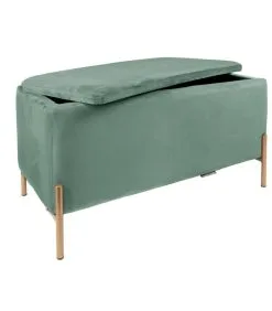 Leitmotiv Bank Snog XL - Velvet Jade Groen, Goud Geverfde Poten - 90x45x45cm