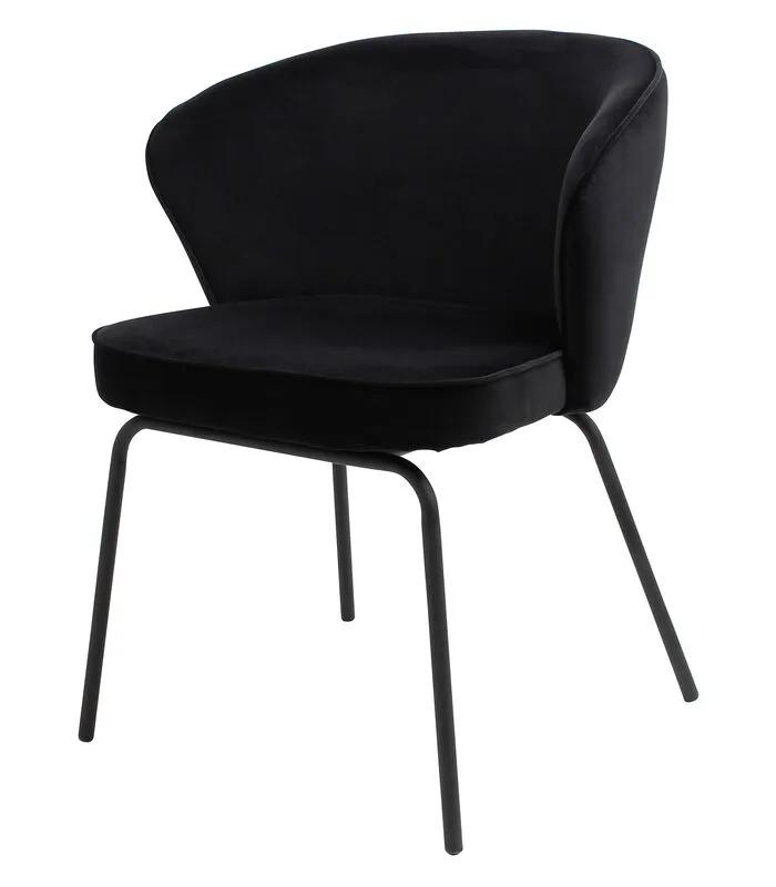 BePureHome Admit Eetkamerstoel - Fluweel - Zwart - Set Van 2 - Image 4