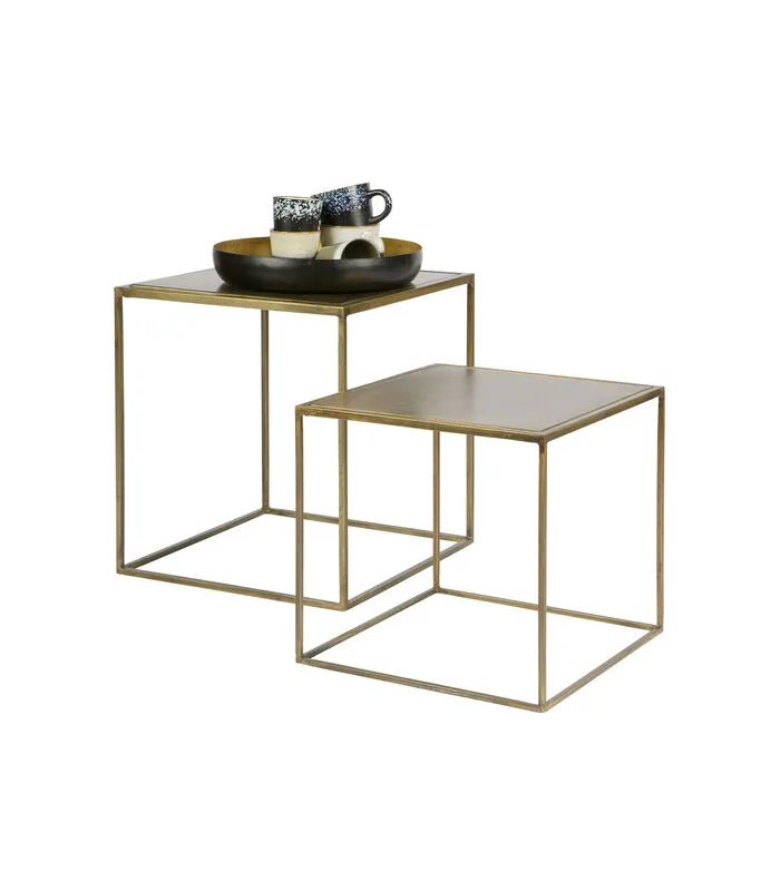 BePureHome Metallic Bijzettafels - Metaal - Brass - Set Van 2