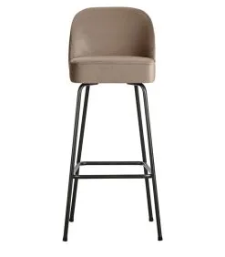 BePureHome Vogue Barstoel - Fluweel - Khaki - 103x50x55
