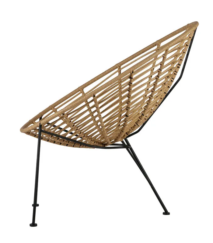 WOOOD Loungestoel Buiten Jane - PE/Metaal - Naturel - 88x72x81 - Image 4