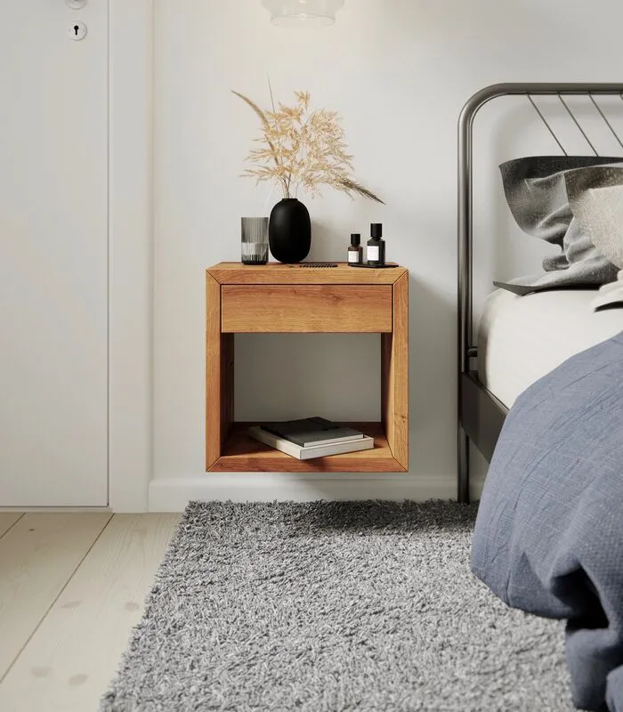 WOODEK Zwevend Nachtkastje HUGO Met Lade In Eikenhout - Image 2
