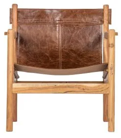 BePureHome Chill Fauteuil - Echt Leer - Bruin - 75x68x72