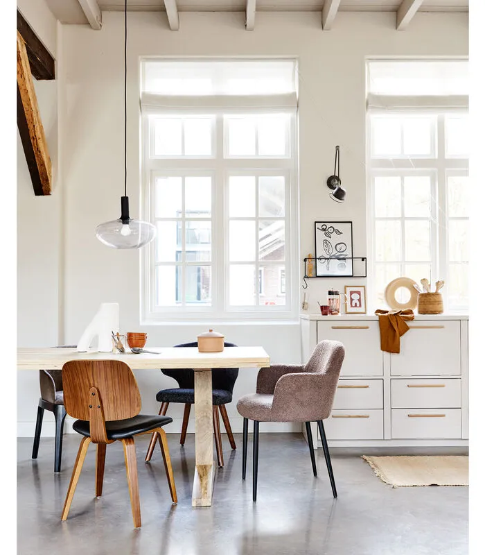 VTwonen Dining Eetkamerstoel - Teddy - Taupe - 83x62x53 - Image 2