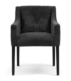 Rivièra Maison Eetkamerstoel Met Armleuning - Savile Row Dining Armchair - Ribstof - Grijs