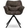 Rivièra Maison Eetkamerstoel Met Armleuning - Carnaby Dining Armchair - Velvet - Antraciet Grijs
