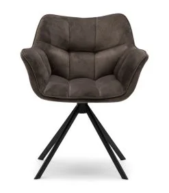 Rivièra Maison Eetkamerstoel Draaibaar Carnaby Dining Armchair - Polyester - Grijs