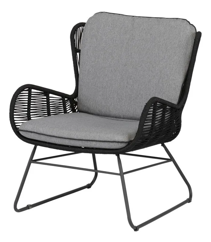 Exotan Loungestoel Outdoor Grace - Staal/Touw - Antraciet - Set Van 2 - Image 4