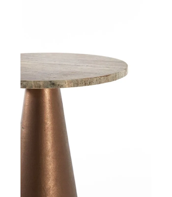 Light & Living Bijzettafel Ynez - Bruin/Koper - 29x29x43cm - Image 4