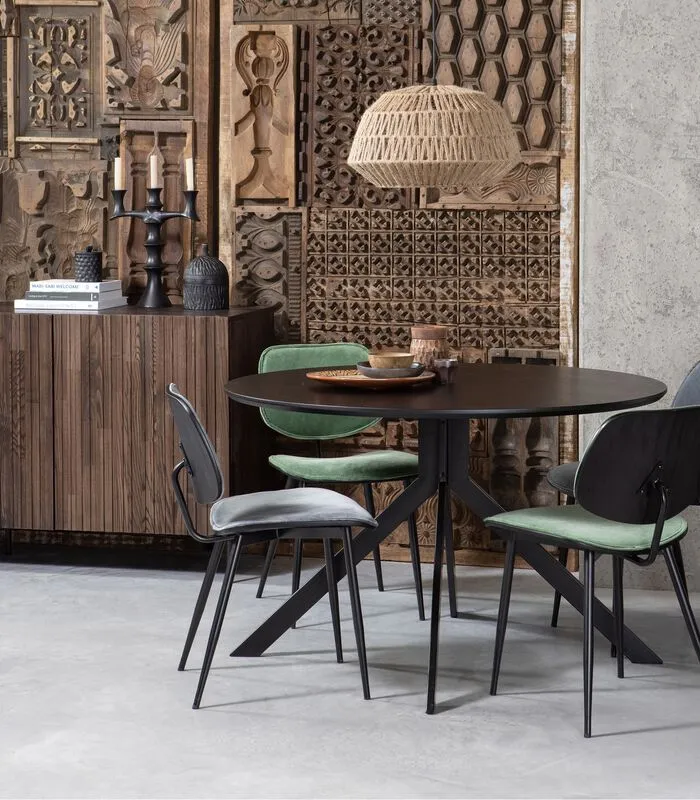 WOOOD Jackie Eetkamerstoel - Fluweel - Groen - Set Van 2 - Image 2