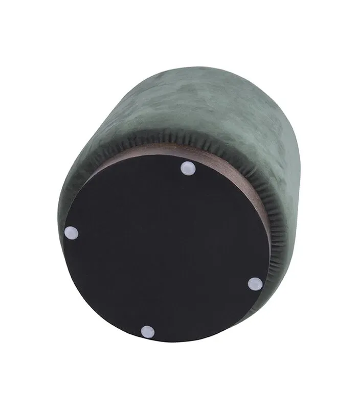 Leitmotiv Poef W. Wood Rim - Velvet Donker Groen - Medium - 36x38cm - Image 4