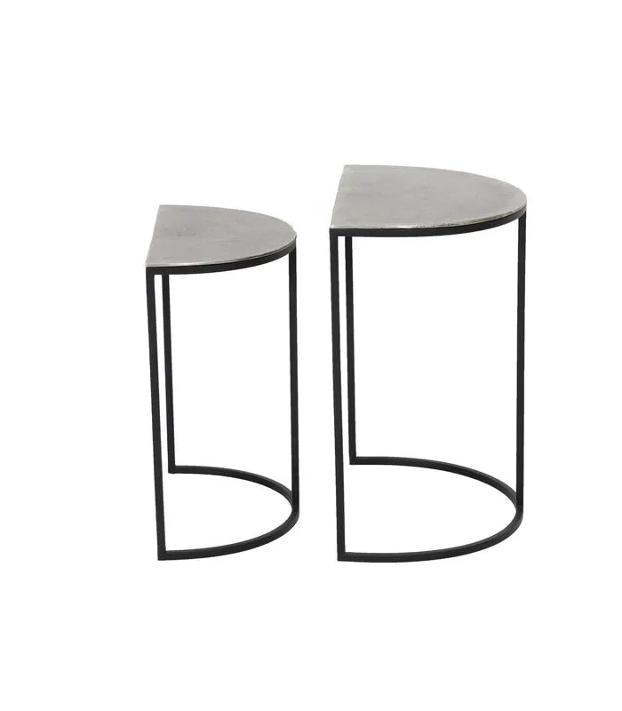 Light & Living Bijzettafel Peto - Antiek Lood/Zwart - Set - Image 3