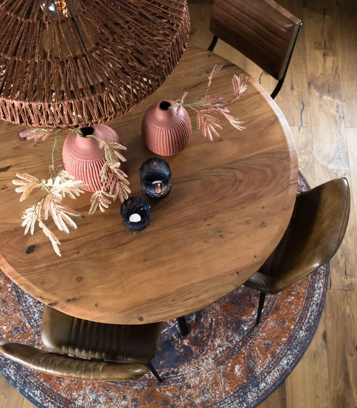 Light & Living Eettafel Mimoso - Hout/Zwart - Ø120cm - Image 3