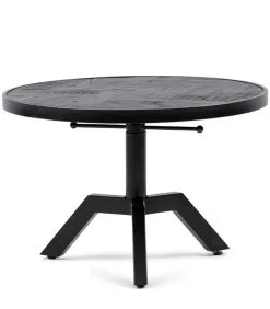 Rivièra Maison Salontafel Rond Verstelbaar 80 Cm - Kirkwood Table - Zwart