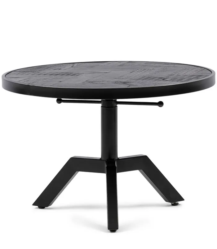 Rivièra Maison Salontafel Rond Verstelbaar 80 Cm - Kirkwood Table - Zwart