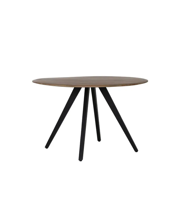 Light & Living Eettafel Mimoso - Hout/Zwart - Ø120cm