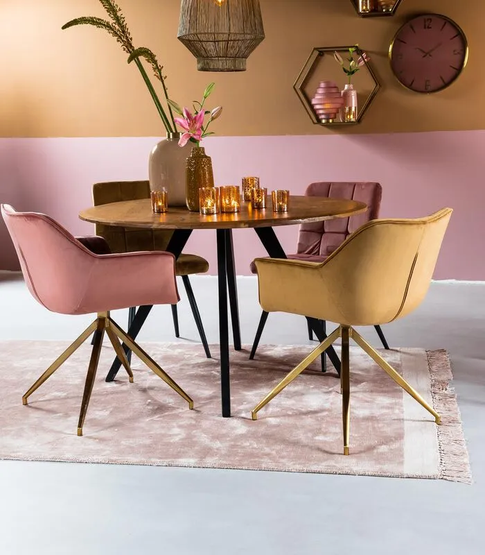 Light & Living Eettafel Mimoso - Hout/Zwart - Ø140cm - Image 3