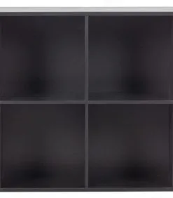 VTwonen Lower Case 4 Vakken - Grenen - Zwart - 81x81x35