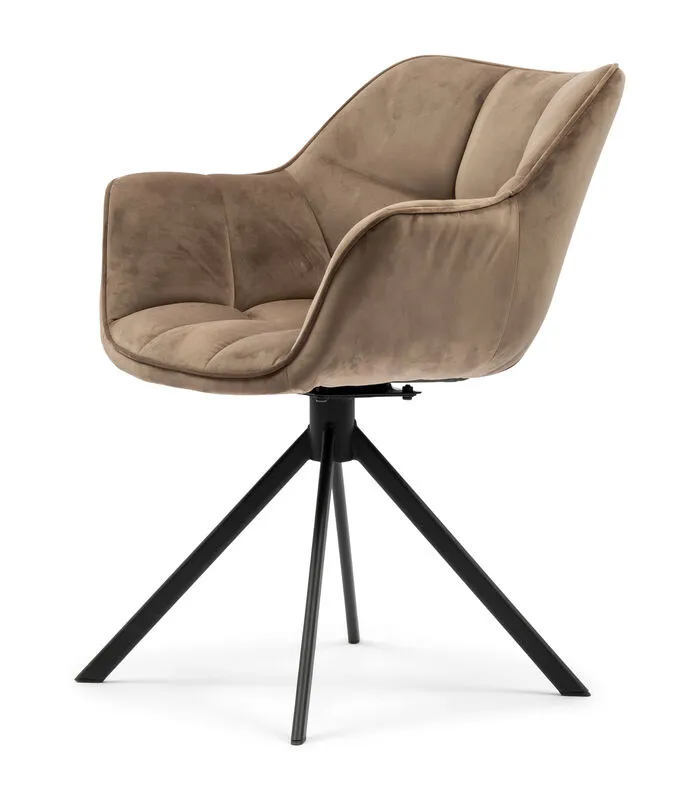 Rivièra Maison Eetkamerstoel Draaibaar Carnaby Dining Armchair - Polyester - Goud - Image 2