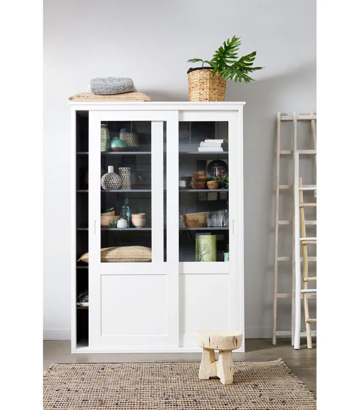 WOOOD Vince Schuifdeurkast - Grenen - Wit - 208x147x46 - Image 2